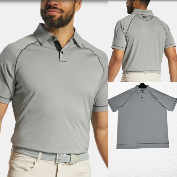FootJoy Other - FootJoy Geo‎ Jacquard Golf Polo Shirt Men's 2XL Black/White ProDry Wicking NWOT